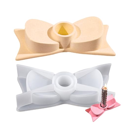 Stronrive Candlestick Halter Form, Harz Candlestick Halter Form | Bowtie Kerzenhalter Silikonform,Kunsthandwerk, dekorative Gussform für Betonzement Gipsum von Stronrive
