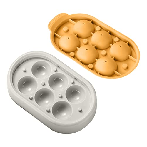 Eiswürfelbehälter aus Silikon | Runde Eiswürfelschalen mit 6 Hohlräumen für Gefrierschrank,Einfach zu lösende Cocktail-Eiswürfelformen, Eiskugelform mit Deckel, Wiederverwendbare von Stronrive