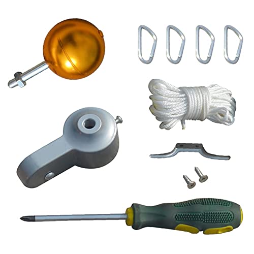 Stronrive Fahnenmast Zubehör Kit Fahnenmast Reparatursatz Fahnenmast Teile Reparatursatz Fahnenmast Clips Zubehör Fahnenmast Clip Karabinerhaken Gold Ball Clip Seilrolle Für Die Nationalflagge von Stronrive