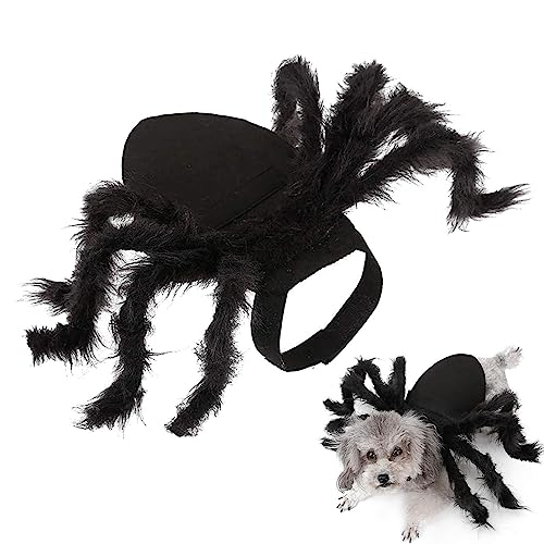 Stronrive Halloween Spinnenkostüm Für Hund Katze Halloween Haustier Kostü Halloween Hundekostü Plüsch Spinne Kostüme Für Haustier Halloween Haustier Cosplay Kostü Haustierkleidung Für Halloween von Stronrive