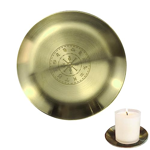 Stronrive Hexen-Runen-Brett - 14 cm Flache Schale aus Edelstahl, Metall-Schmucktablett | Sternzeichen-Rad-Schilder, Hexen-Altarplatte für Tempel, Yoga-Raum, Restaurant, Zuhause Stronrive Hexen-Runen-Brett - 14 cm Flache Schale aus Edelstahl, Metall-Schmucktablett | Sternzeichen-Rad-Schilder, Hexen-Altarplatte für Tempel, Yoga-Raum, Restaurant, Zuhause von Stronrive