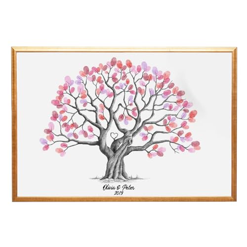 Stronrive Hochzeits-Fingerabdruck Baum - Wandkunst Gästebuch,Personalisierte Leinwand Mit Fingerabdrücken Als Wanddekoration Für Zuhause Stronrive Hochzeits-Fingerabdruck Baum - Wandkunst Gästebuch,Personalisierte Leinwand Mit Fingerabdrücken Als Wanddekoration Für Zuhause von Stronrive