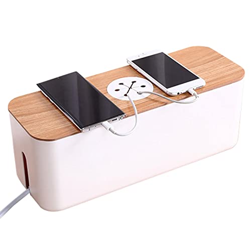 Stronrive Kabelbox Steckdosenbox Kabelmanagement Box Für Steckdosenleiste Kunststoff Kabel Organizer Box Kabelkasten Zum Kabel Verstecken Kabelsammler Kabelbox Aufbewahrungsbox, Kabelführungen Schutz von Stronrive