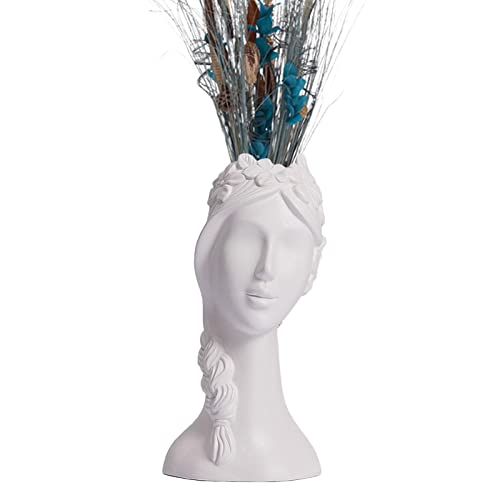 Stronrive Weiblicher Körper Keramikvase | Keramikstatue Menschliches Gesicht Vase Decor,Moderne Skulptur Weiße Blumenvase im modernen einfachen Stil von Stronrive