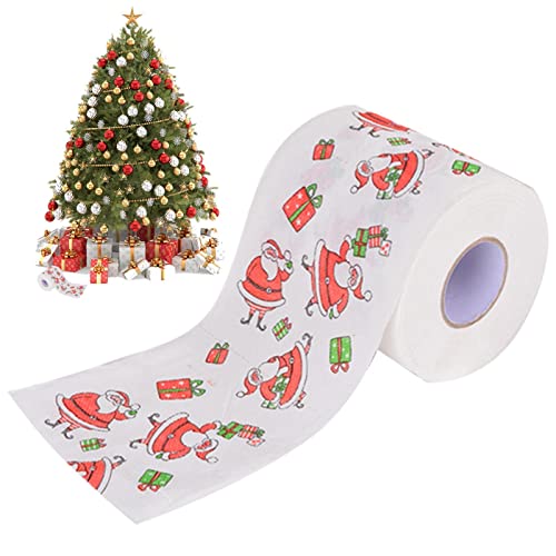 Stronrive Weihnachts-Toilettenpapier-Gag-Geschenk - Weihnachten Weihnachtsmann weiches Toilettenpapier,Dekoratives Badezimmer-Tuch für Weihnachtsdekoration, Partyzubehör von Stronrive