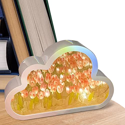 Stronrive Wolke Tulpenlampe | Wolkentulpenlampe - Handgefertigte LED-Tulpen-Tischlampe, Wohnzimmer-Nachttisch-Desktop-Ornamente für Mädchen, Paare, Kinder, Heimdekoration von Stronrive