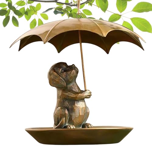 Tier Vogelhäuschen Mit Regenschirm - Metall-Futterautomat Für Den Außenbereich Mit Regenschirm,Allwetter-Futterstation Zur Verwendung Auf Terrassen, Rasenflächen Und In von Stronrive