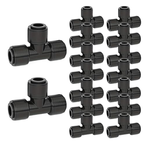 Tropfbewässerung T-Stücke 6 mm | T-Verbinder 1/4 Zoll Bewasserungsschlauch - Doppeldichtung Schlauchzubehor Mit Garten Gewachshaus Beete Bewasserung von Stronrive