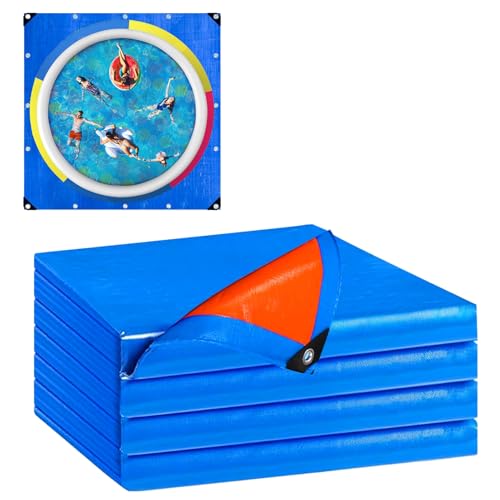 Untergrund Poolmatte,Faltbare Pool Abdeckplane - Robuste Doppelseitige Plane Für Untergrund Terrasse Außenbereich Schwimmbereich Garten Hinterhof Camping Gehweg Verpackung von Stronrive