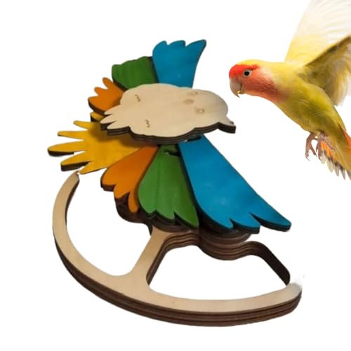 Vogelfutterhaus Für Draußen | Holz Drehbares Trainingsspielzeug für Vögel - Knabber Sitzstange Mit Futterlöchern Für Wellensittiche Und Sittiche Garten Terrasse von Stronrive