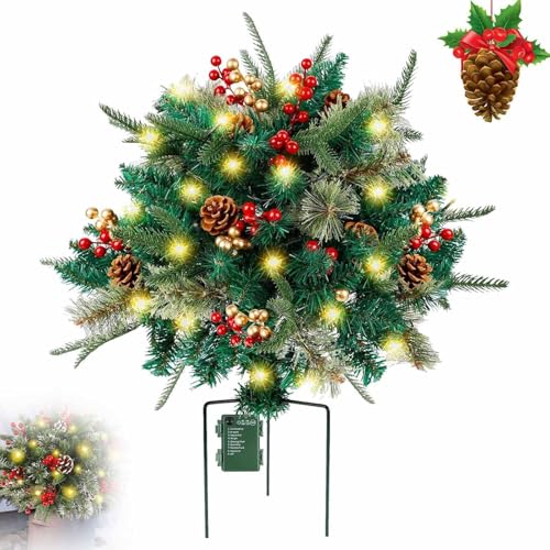 Weihnachtsbaum Mit Pflock | Beleuchteter Weihnachtskiefer Mit Pflock - Künstliche Saisonale Dekoration Für Garten Und Und Terrasse Blumenbeet Eingang Einfahrt Hof von Stronrive