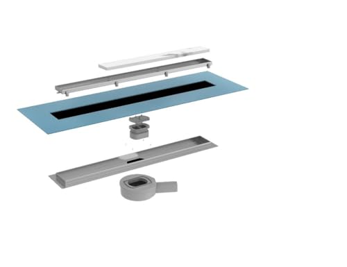 Duschrinne 90cm Edelstahl Bodenablauf - 360° Siphon Befliesbar Duschablauf Flach mit Geruchsstop Haarsieb Für Bad, Außenbereich (90cm) von Structio International