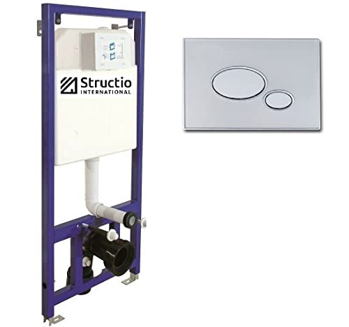 Vorwandelement Unterputz WC Unterputzspülkasten Spülkästen ECO Vorwandspülkasten Montageelement Hängewand Element+Drückerplatte (Drückerplatte 5) von Structio International