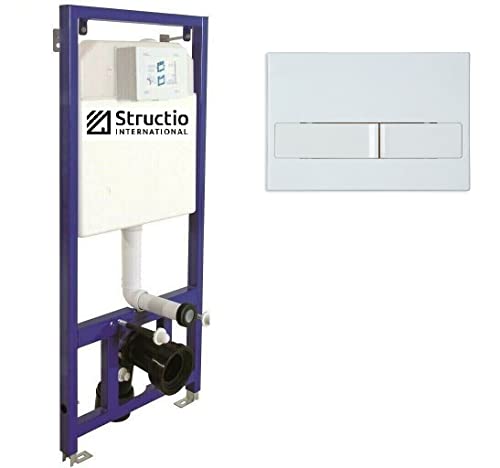 Vorwandelement Unterputz WC Unterputzspülkasten Spülkästen ECO Vorwandspülkasten Montageelement Hängewand Element+Drückerplatte (Drückerplatte 9) von Structio International