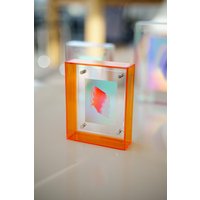 Original | Abstrakte Kunst Abstract Art Acryl Bild Irisierend Neon Orange von StructuredLines