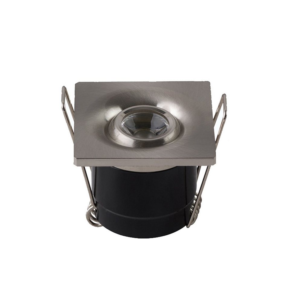 Strühm LED Einbaustrahler LED Mini Spot mini Einbauleuchte inkl. Trafo 2 W schwenkbar Eckig, 4x4x3,5cm (LxBxH), Chrom, Lochmaß Ø3,2cm, eckig, Aluminium, schwenkbar von Strühm