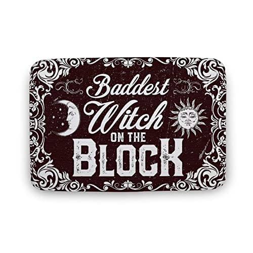 Baddest Witch On The Block Fu?matte - Outdoordoormat - Lustige Halloween Hexe Schild lustige Fu?matte Outdoor Dekorative Eingangsmatte Willkommensmatte 50x80cm von Strunt