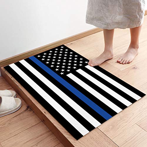 Blue Line Fußmatte mit US-Flagge, für Damen und Herren, lustige Fußmatte, Herbst-Willkommens-Matten, niedliche Badezimmer-Fußmatte, Schuhmatte, Veranda, 50 x 80 cm von Strunt