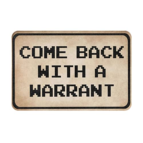 Come Back With A Warrant Badteppiche für Duschwanne, rutschfeste Badezimmeraccessoires Boden Indoor Fußmatte Raumdekor Eingang Teppiche 40,6 x 61 cm von Strunt