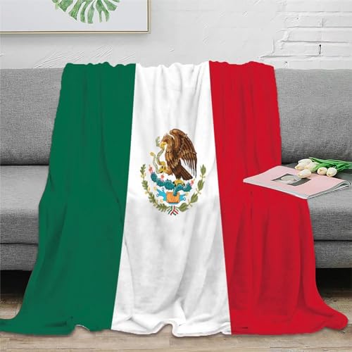 Flaggege von Mexiko Nationale Flaggege Decke Super Weiche Leichte Flanell Fleece Decke Für Bett Couch Sofa, Ganzjährig Warme Kuschelige Plüsch Mikrofaser Decke 60x80inch(150x200cm) von Strunt