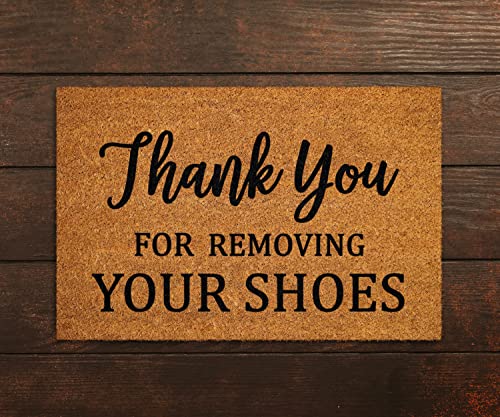 Fußmatte mit Aufschrift "Thank You For Removing Your Shoes", Willkommensmatte, für den Außenbereich, lustige Fußmatte, lustiges Fußmatte, Einweihungsgeschenk, für drinnen und draußen, rutschfest, 50 x von Strunt
