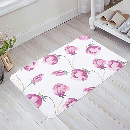 Fußmatte rutschfeste Haustürmatte Frühling Rosa Blume rutschfeste Eingangsmatte Badezimmer Teppiche Indoor Outdoor 40 x 60 cm von Strunt