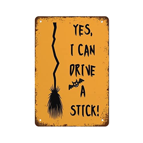 Halloween Boo Blatt Yes I Can Drive A Stick Halloween Zitat Home Decor Print 30,5 x 20,3 cm Moderne Wandkunst Dekoration für Zuhause Wohnzimmer Restaurant Büro Cafe Bar Club Garage Männerhöhle von Strunt