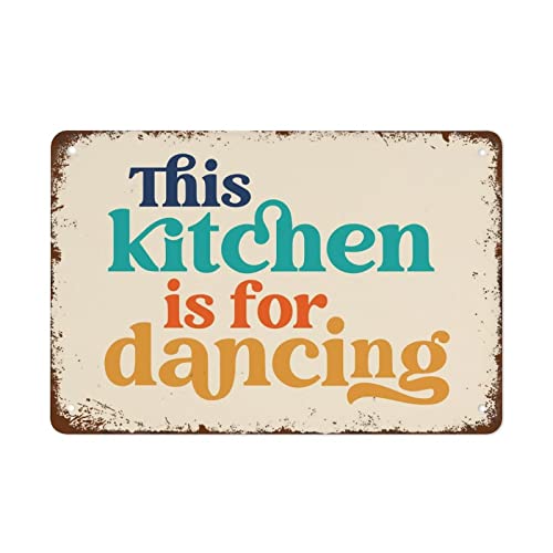 Metall-Blechschild, Retro-Stil, Aufschrift "This Kitchen Is For Dancing", Vintage-Stil, Wanddekoration, Geschenk für Badezimmer, Restaurant, Bauernhof, Schlafzimmer, Café, Schule, 20,3 x 30,5 cm Metall-Blechschild, Retro-Stil, Aufschrift "This Kitchen Is For Dancing", Vintage-Stil, Wanddekoration, Geschenk für Badezimmer, Restaurant, Bauernhof, Schlafzimmer, Café, Schule, 20,3 x 30,5 cm von Strunt