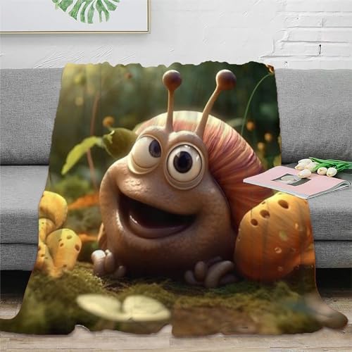 Niedliche Schnecke Decke Super Weiche Leichte Flanell Fleece Decke Für Bett Couch Sofa, Ganzjährig Warme Kuschelige Plüsch Mikrofaser Decke 60x80inch(150x200cm) von Strunt