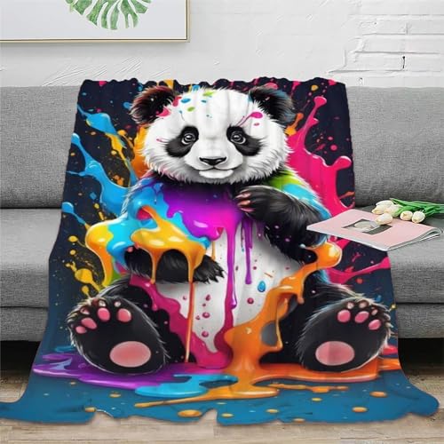 Niedlicher Panda Karikatur-Tiere Decke Kuscheldecke Plüschdecke Printdesign Couchdecke MikrofaserDecke 50x60inch(127x152cm) von Strunt