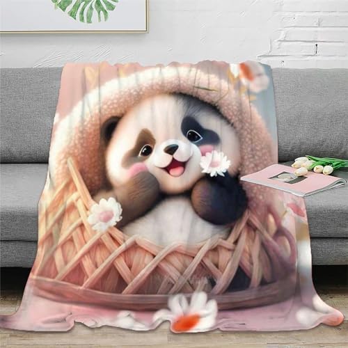 Niedlicher Panda Kuscheldecke Flauschige Personalisierte Decke Geschenke, Super Weiche Decke Flanell 60x80inch(150x200cm) von Strunt