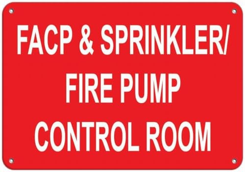 Safety Signs Facp Sprinkler Fire Pump Control Room Fire Sign Tin Sign Vintage Metal Signs For Home Bathroom Kitchen Garden Man Cave Decor Garage Yard Sign Coffee Wall Decor Gift For Women 8x5.5 Inch von Strunt