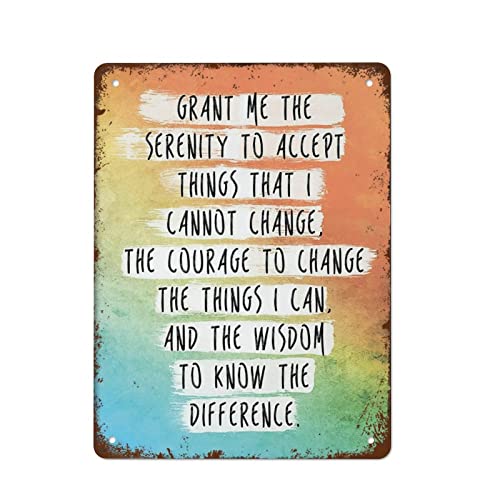 Serenity Prayer Secular Grant Me The Serenity Poster Inspirierende Dekoration Aquarell Kunstwerk Dekor Inspirierende Bürodekoration Blechschild Vintage Wanddekoration für Café Bar Zuhause 20,3 x 30,5 von Strunt