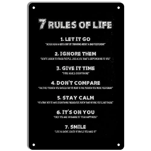 Strunt 7 Rules Of Life Metallschild Retro Schild Inspirierende Wanddekoration Metallschilder für Zuhause Wohnzimmer Wanddekoration, Bar Garage Cafe Home Wanddekoration Kunst 20 x 30 cm von Strunt