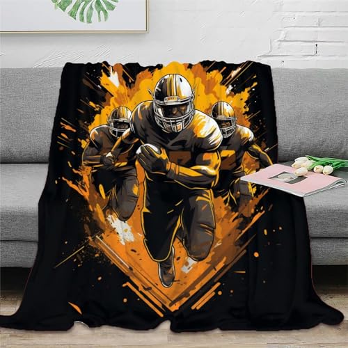 Strunt American Football Rugby Spiel Kuscheldecke Flauschige Personalisierte Decke Geschenke, Super Weiche Decke Flanell 60x80inch(150x200cm) von Strunt