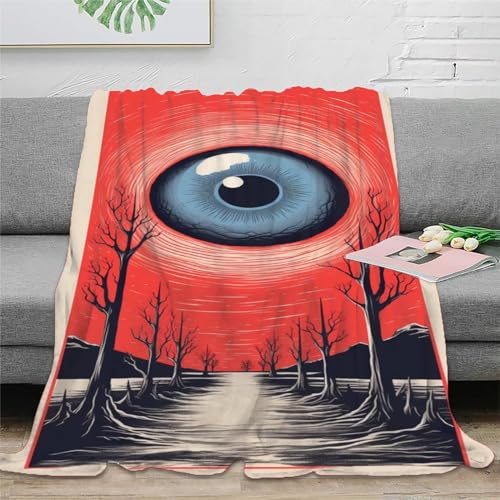 Strunt Auge des Teufels Decke, 3D Böses Auge Digitaldruck Kuscheldecke, Flanelldecke, Weich Wohndecke, Sofadecke Für Kinder Erwachsene 60x80inch(150x200cm) von Strunt