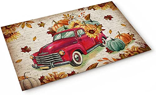 Strunt Badematte Thanksgiving Herbst Rot LKW Kürbis waschbar rutschfeste Badezimmer Bodenmatten für vor Badewanne, Duschraum 50 x 80 cm Strunt Badematte Thanksgiving Herbst Rot LKW Kürbis waschbar rutschfeste Badezimmer Bodenmatten für vor Badewanne, Duschraum 50 x 80 cm von Strunt