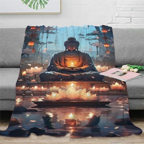 Strunt Buddha Buddha Decke, Weiches Plüsch-Flanell-Fleece-Überwurf, Decken Für Couch, Sofa, Bett, Wohnzimmer 50x60inch(127x152cm) von Strunt