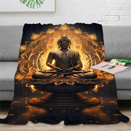 Strunt Buddha Buddha Decke, Weiches Plüsch-Flanell-Fleece-Überwurf, Decken Für Couch, Sofa, Bett, Wohnzimmer 60x80inch(150x200cm) von Strunt