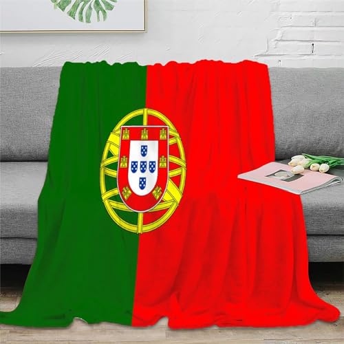 Strunt Flaggege von Portugal Nationale Flaggege Kuscheldecke Flauschige Personalisierte Decke Geschenke, Super Weiche Decke Flanell 60x80inch(150x200cm) von Strunt