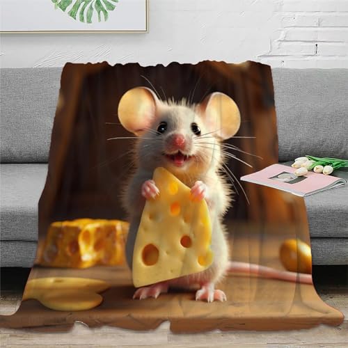 Strunt Niedliche Maus Cartoon-Hamster Decke Kuscheldecke Plüschdecke Printdesign Couchdecke MikrofaserDecke 60x80inch(150x200cm) von Strunt