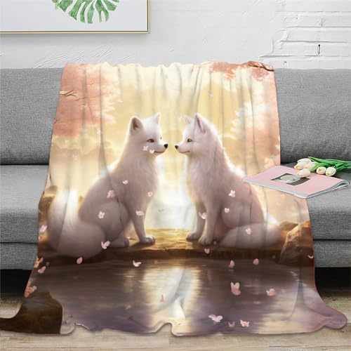 Strunt Niedlicher Fuchs Zeichentrickfilm Zeichentrickfilm Decke Kuscheldecke Plüschdecke Printdesign Couchdecke MikrofaserDecke 50x60inch(127x152cm) von Strunt