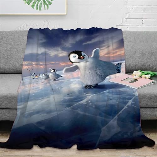 Strunt Niedlicher Pinguin Personalisierte Kuscheldecke, Super Weiche Flanell Flauschige Decke Für Couch Bett Tv-Decken Wohnzimmer Geschenk 50x60inch(127x152cm) von Strunt