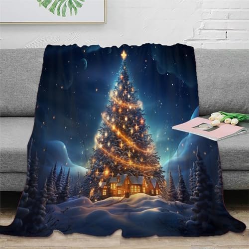 Strunt Weihnachten Tree Personalisierte Kuscheldecke,Weihnachten Decoration Weiche Flanell Flauschige Decke Für Couch Bett Tv-Decken Wohnzimmer Geschenk 60x80inch(150x200cm) von Strunt