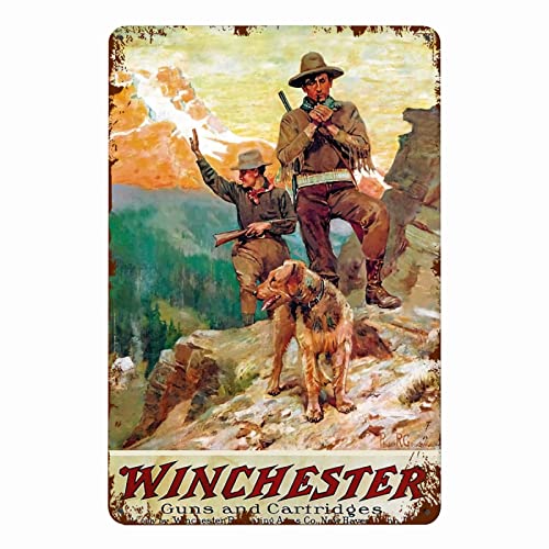 Vintage Jagd Metallschild Poster Western Retro Metall Blechschild Wanddekor Geschenk für Badezimmer Theater Bauernhof Schlafzimmer Cafe Restaurant 20,3 x 30,5 cm von Strunt