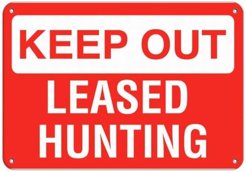 Warnschild Metall-Blechschilder "Keep Out Leased Hunting Hazard Sign Keep Out", Vintage-Metallschilder für Zuhause, Badezimmer, Küche, Garten, Männerhöhle, Dekoration, Garage, Hof, Kaffee von Strunt