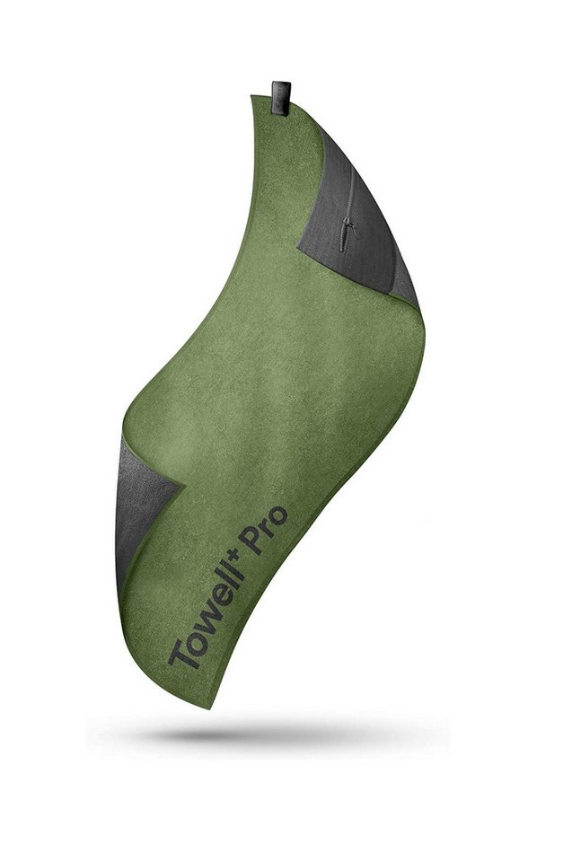Stryve Sporthandtuch Towell + Pro (105 cm x 42,5 cm) Deep Green, mit Magnet, Tasche + Rutschschutz von Stryve