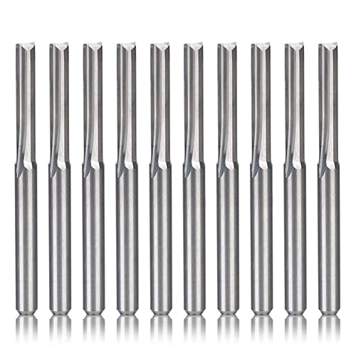 Sttejlbho 10 StüCke 2 FlöTe Cnc FräSer 3,175 Mm Gerade Schlitz Wolfram Stahl FräSer für Kunststoff von Sttejlbho