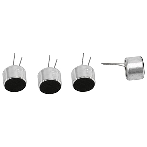 Sttejlbho 10er 2 Pin Mini Capsule MIC Elektret-Kondensator-Mikrofon-Silber-Ton Schwarz von Sttejlbho
