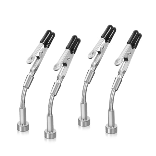 Sttejlbho 4 Stück Flexibler Schwanenhals Aus Metall mit Krokodilklemmen für Helfende Hände, Dritte Hand, Werkzeug, Autoelektronik von Sttejlbho